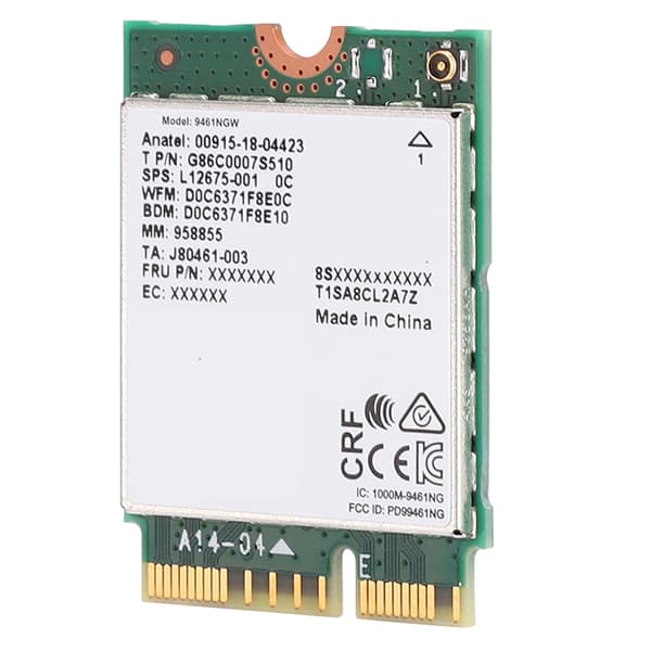 Langaton verkkokortti Intel 9461NGW M.2 -liitännälle, 433 Mbps, Bluetooth 5.0 -tuki