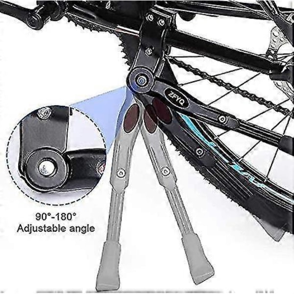 Aluminiums cykelstøtteben med unbrakonøgle og cykelklokke, universal justerbar støttefod til 24-27 tommer cykel
