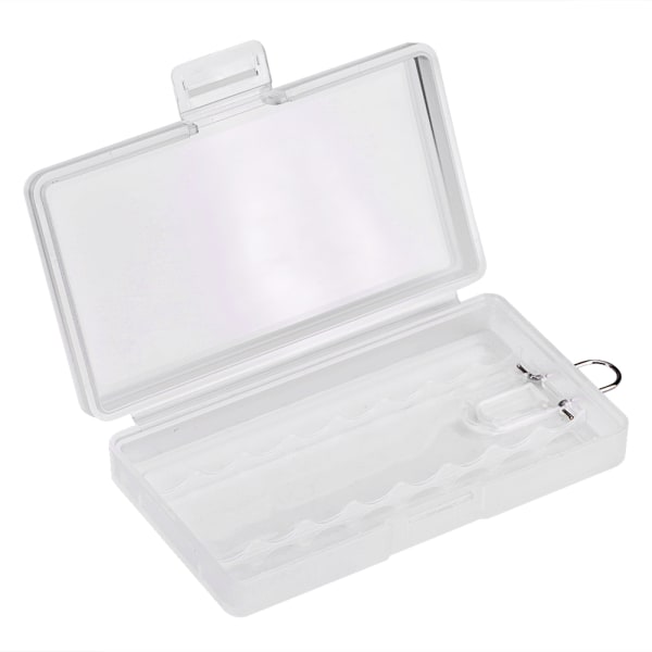 5 STK Bærbar Hard PP Transparent Case Holder Opbevaringsboks til 8 x AAA batterier med krog
