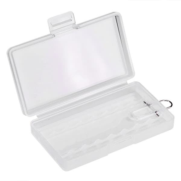 5 stk. Bærbar Hård PP Transparent Etui Holder Opbevaringsboks til 8 x AAA Batterier med Krog