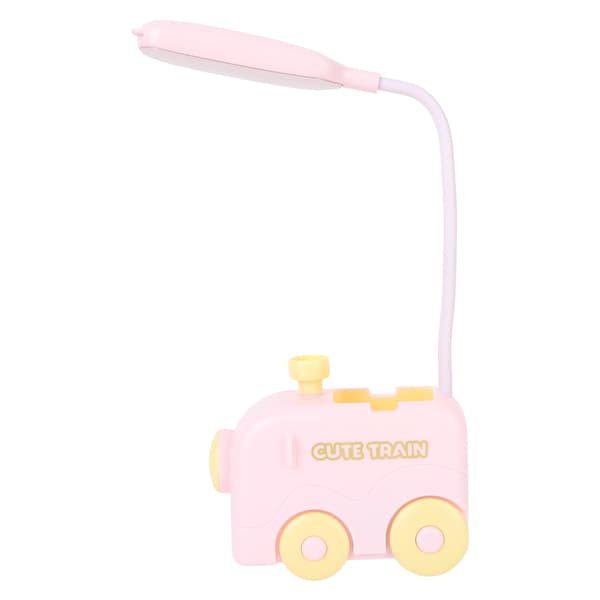 Mini Tog LED Nattbordslampe Øyebeskyttelse Studieleselys USB-lading med Pennholder for Barn Rosa