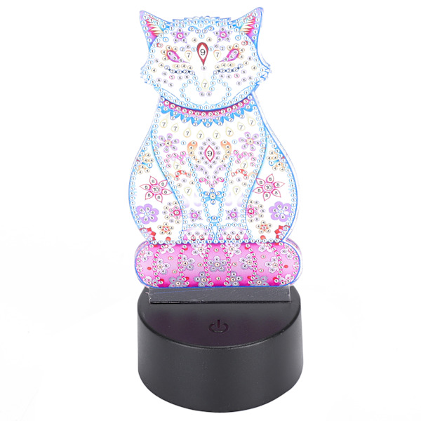LED-diamantmålning nattlampor akrylfärgändring touch USB 3D-gåvor DIY heminredning