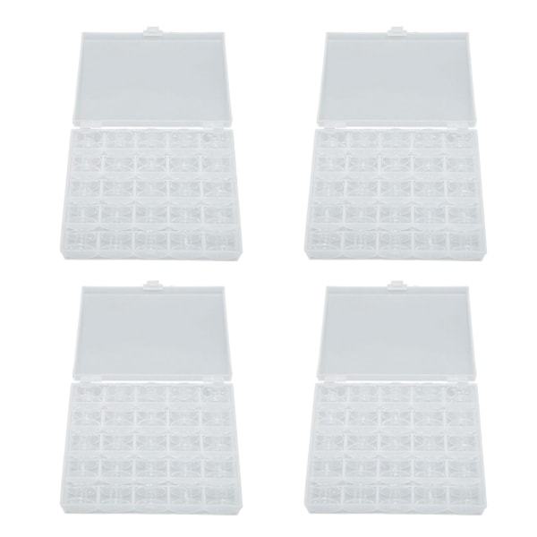 10 set plastsymaskinsspolar med 25 galler plastlåda Transparenta spoler för elektrisk symaskin