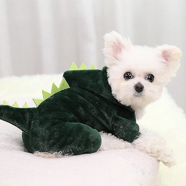 Sød og behagelig blød dinosaur hundetrøje XS grøn