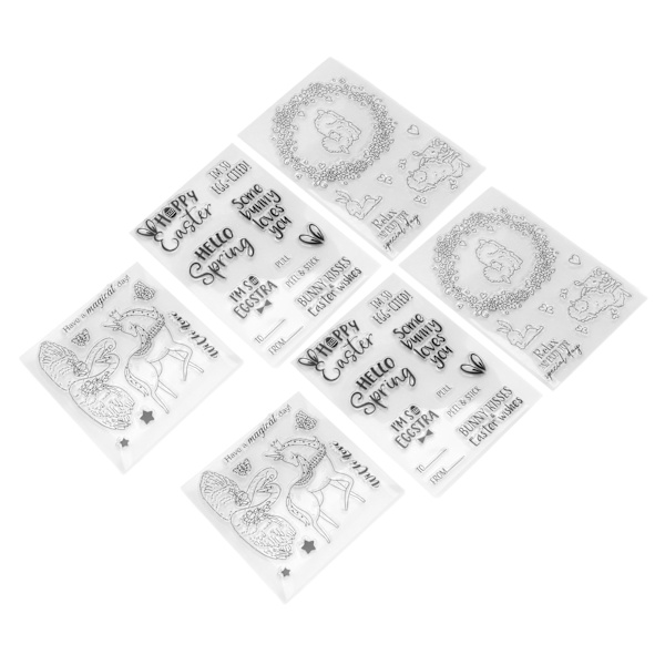6 ark Klare frimerker Resirkulering Klart avtrykk DIY-kombinasjonskort Lage frimerker Dekorative stempler til album Invitasjoner