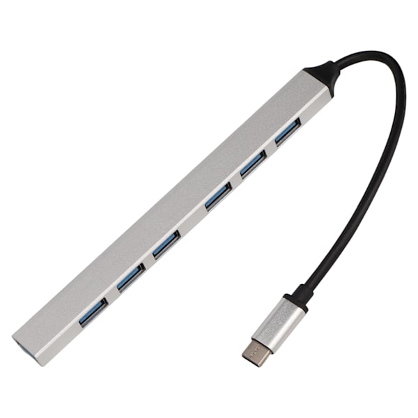 Typ C Hub 7 i 1 Aluminiumlegering 5 Gbps överföring Brett kompatibel typ C Dockningsstation för PC Laptop