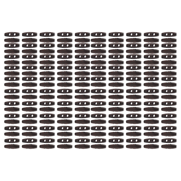 200 stk. træknapper 2‑huls DIY mørk kaffe olivenform tøjtilbehør 30mm