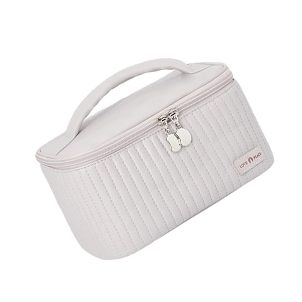 PU Open Lid Cake Shape Make Up Taske Kosmetisk Opbevaringspose Blød Farve Bærbar Makeup Taske Lyselilla