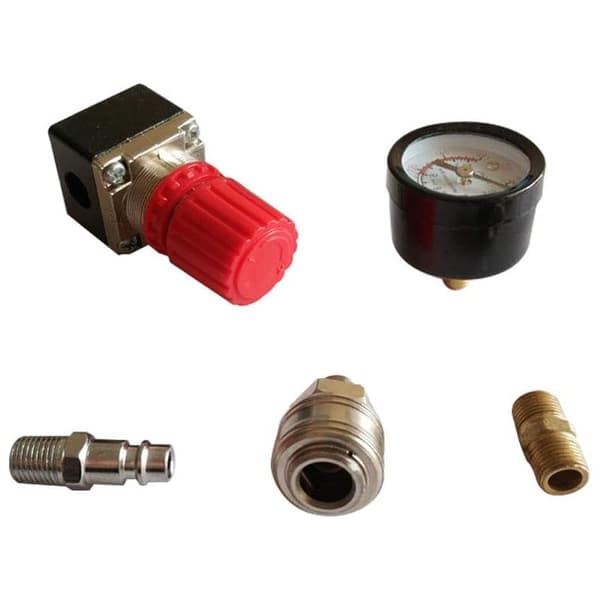 1/4\" Luftkompressor Trykregulator Pneumatisk Trykregulator, Trykreguleringsventil med Fitting 180psi 12bar (Trevejsventil)
