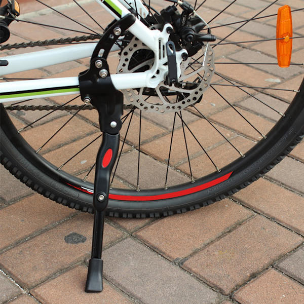 Aluminiumslegering Justerbar Cykel Side Stativ Parkeringsstativ Støttefod (sort)