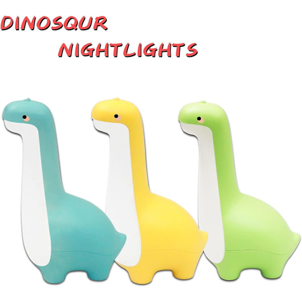 Portabel Uppladdningsbar Blå Dinosaurie Nattlampa för Barn - Söt och Dekorativ Barnrumslampa för Pojkar och Flickor