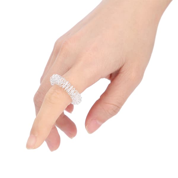 Spikiga Sensoriska Fingerringar Fingermassage Stresslindrande Smärtterapiringar för Barn Vuxna Silver