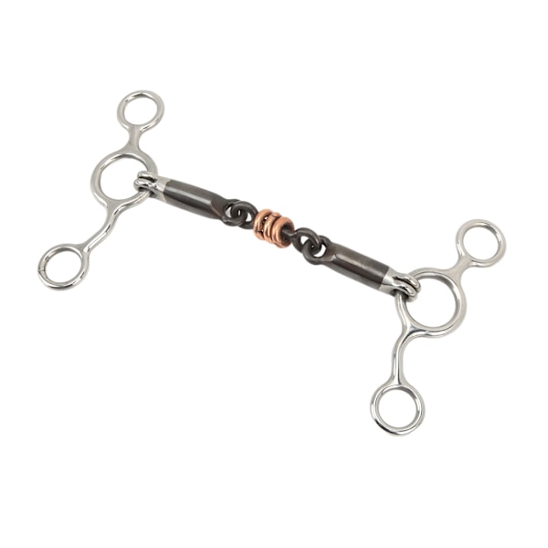 Hestebitt med knebelring i rustfritt stål og messing, 145 mm munnstykke, treningsutstyr for hester