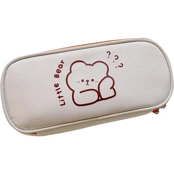 (Bear A) Kawaii Style Case med stor kapacitet för studenter, tonåringar, flickor, gymnasieskola, högskola, kontor