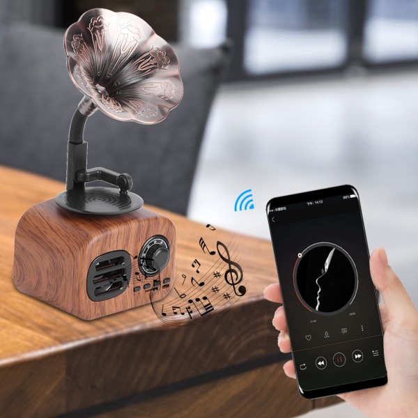 Creative Retro Bluetooth-høyttaler Plug-in-kort musikkspiller for PC-mobiltelefonnettbrett