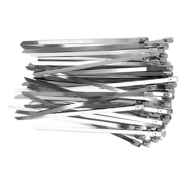 100 st kabelband i rostfritt stål slang dragkedja självlåsande set kit för trådlinjetyp A