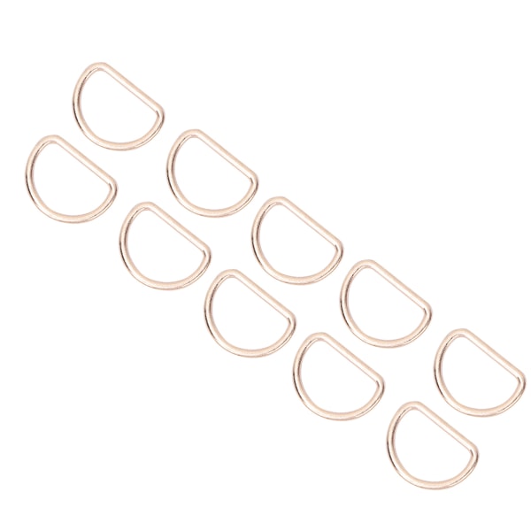 15 mm 10 STK D-ringer Justeringsløkke Legering d-ring for Veske Klær Beltestropp Webbing (gull)