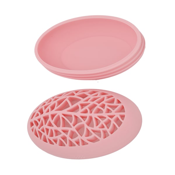 Desktop kosmetisk børste Tørringsholder Organizer Stativ Professionel blød silikone makeup børste rensemåtte Pink