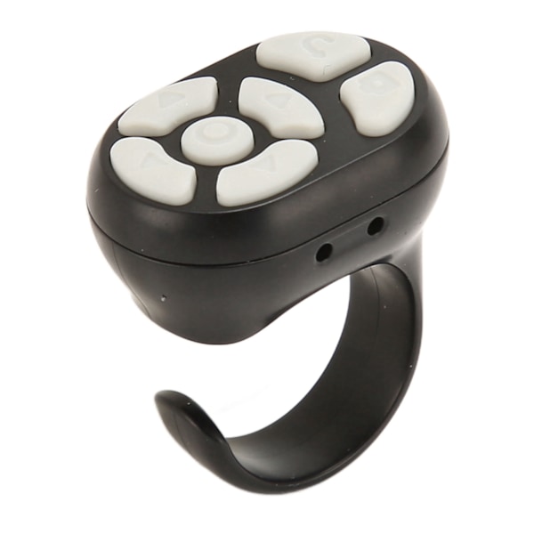 Fjernbetjening Scrolling Ring Bluetooth 5.3 APP Sidevender Kamera Lukker Fjernbetjening Selfie Knap Clicker med Opladningsetui til Mobiltelefon Sort