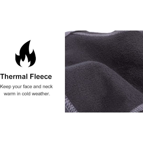 Talvinen tuulenpitävä fleece-balaclava kaulamaski lämpökuviolla/suodattimella - Harmaa, moottoripyörään, pyörään, hiihtoon - Miehille ja naisille