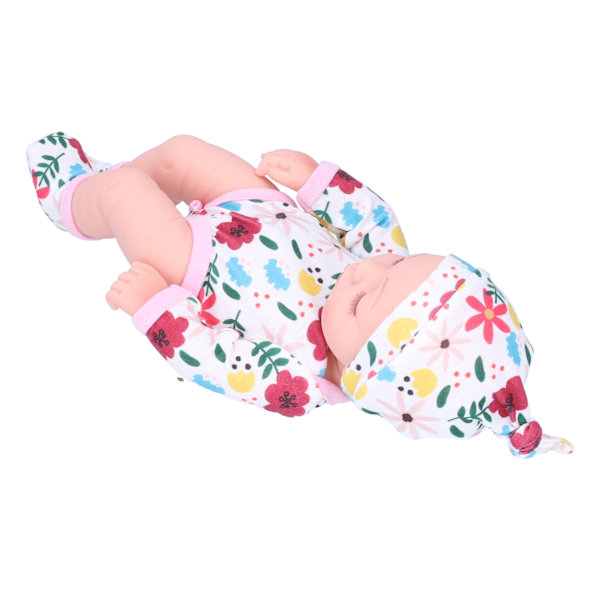 Simulerad vinyl söt docka Reborn babydocka barn födelsedagspresent med färgglada kläder 25cmQ10-026