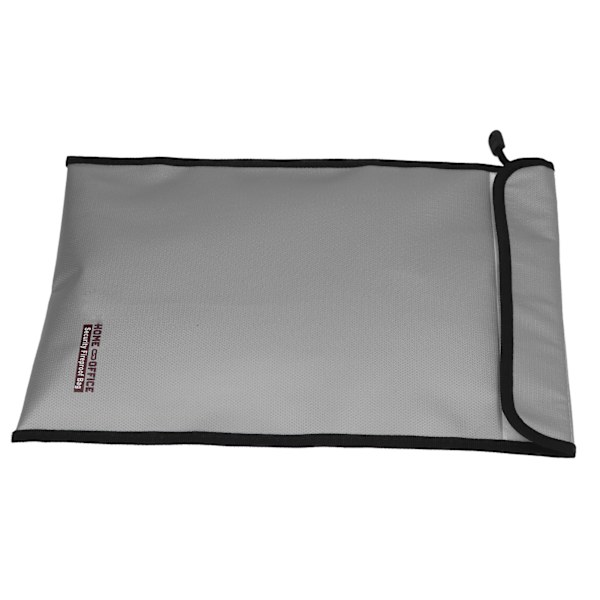 Brannsikker dokumentpose i silikon glassfiber grå med doble glidelåser for powerbank-sertifikat