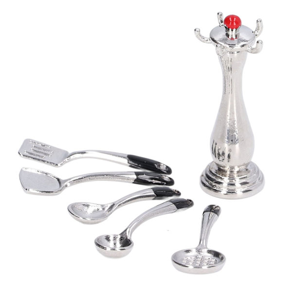 Dukkehus Køkkenredskaber DIY Miniature Dukkehus Miniature Lang Ske Colander Skovl Spatel til Dukkehus Værelse