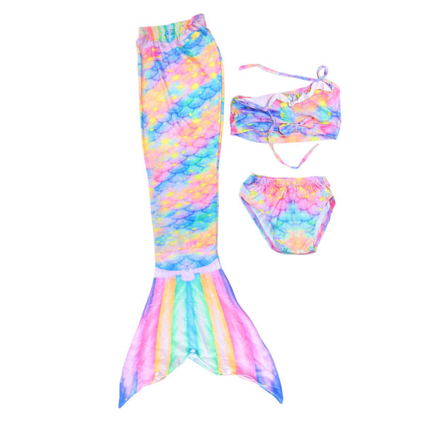 3PCS Børns Bikini Kostume Sæt Polyester Fiber Piger Svømmehale Badetøj til Børn 140cm/55.1in