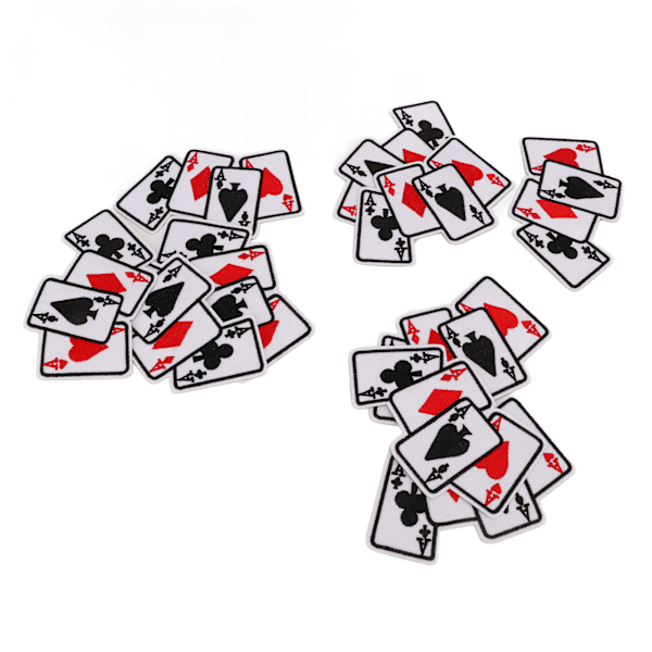 20 stk Iron On Patch Brodert Spillekort Patch Applique for Clothes Dress Hat DIY Accessories