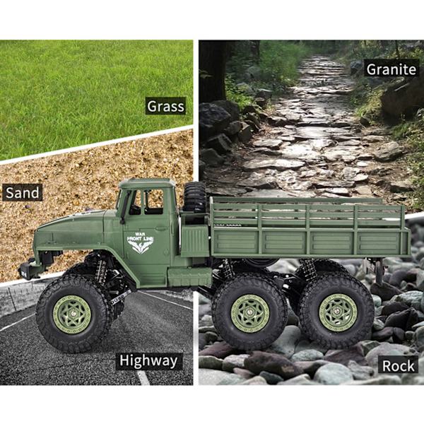 JJRC 1/18 2.4Ghz 4WD Fordon RC Bil Elektrisk Sex Hjul Simulerad Lastbil Modell Leksak Typ A