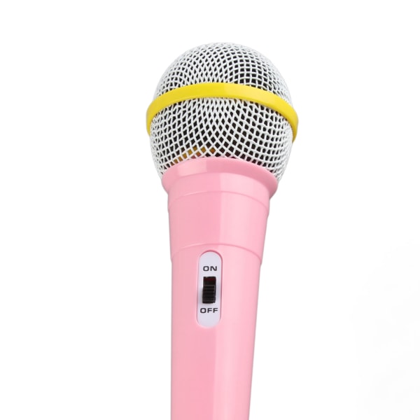 Trådbunden barnmikrofon 3,5 mm kontakt Låg distorsion Bärbar musikleksak Barnsångmikrofon för Karaoke Familjefest Rosa