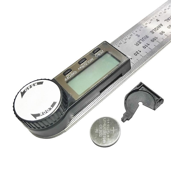 Digital Vinkelmätare 0-360° Digital Inklinometer Rostfritt Stål Vinkelgradskiva Linjal med LCD-Display för Träbearbetning Konstruktion Reparation, 1 st