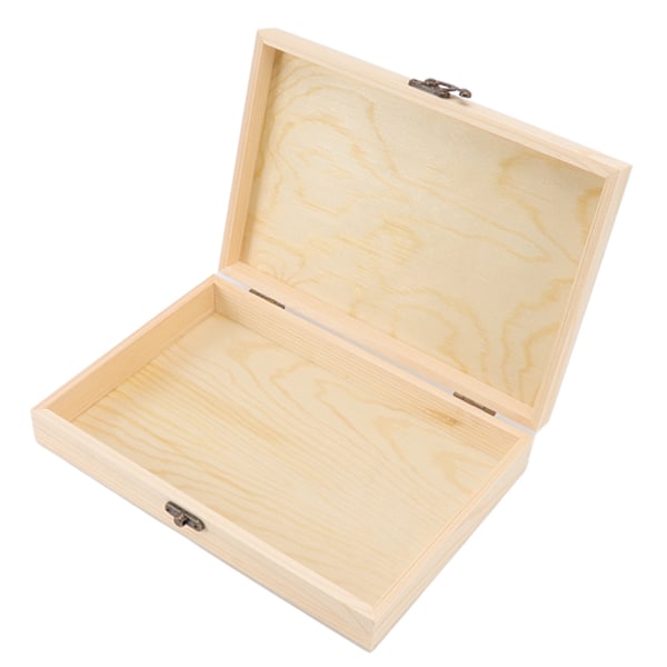 Cigar Humidor i trä, rektangulär, furu, rustik, stor kapacitet, DIY, cigarrförvaringslåda med lock för te, kalligrafi, cigarrer