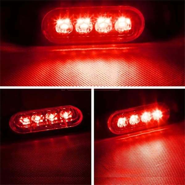 10X LED sidemarkeringslys 12/24V LED trailer sidemarkeringslys advarselslys til lastbil autocamper campingvogn (rød)