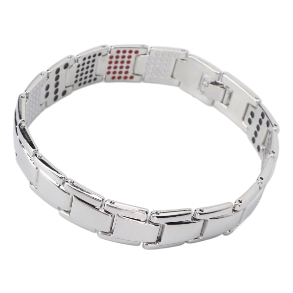 Moderigtigt magnetisk terapiarmbånd slankende titanstål Unisex magnetisk armbånd Sølv