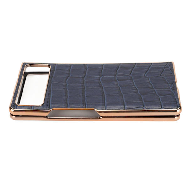 Fällbar telefonfodral för Xiaomi MIX Fold 2 Nano läder krokodilskinnmönster Anti Scratch telefonskyddsfodral Blå
