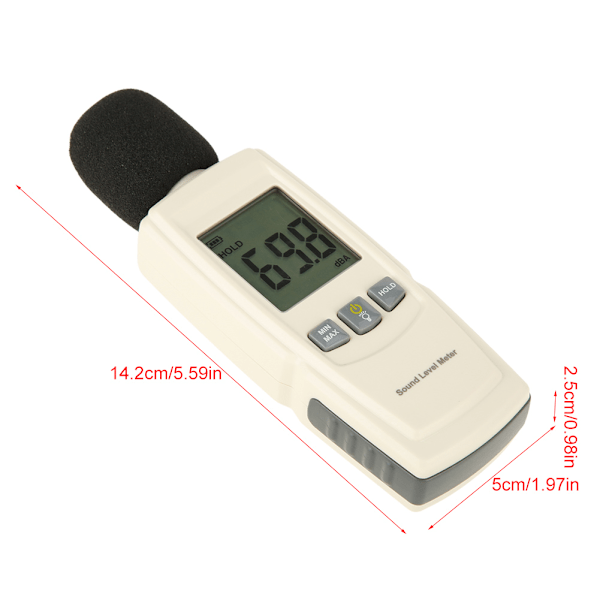 GM1352 Kannettava digitaalinen LCD-äänitasonmittari Meluntestaaja 30dB - 130dB desibeliä