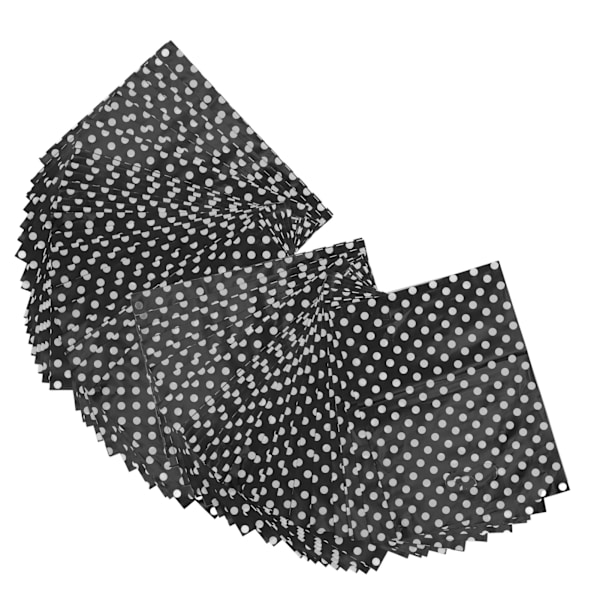 100 st presentpåsar 10,6x7,9in svarta vita prickar LDPE-material Återanvändbara goodiepåsar för butiker Återförsäljare Mässor Hem