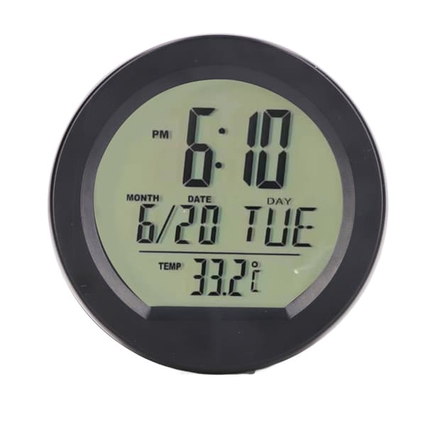 Bil Digital Temperatur Instrumentbräda Klocka Soldriven Automatisk Mini Bil Digital Termometer Klocka