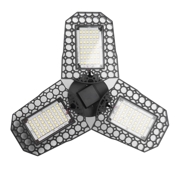 E27 LED-taklampe gruvelamper 60W tre blader sammenleggbar deformasjon garasjelys lager fabrikk baldakinlys 85‑265V