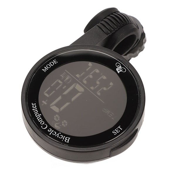 Cykelcomputer Speedometer Termometer Ur Stor Skærm Tydelig Håndskrift Vandtæt Cykelcomputer med Baggrundsbelysning Sort Baggrund Hvidt Tegn