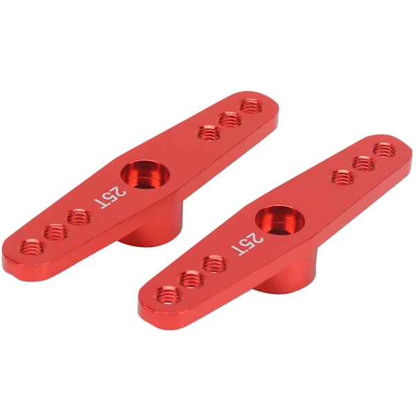 2 kpl 25T alumiiniseos CNC RC ohjaustehoservon varsi Yleiskäyttöinen 1/10 RC-autolle Punainen
