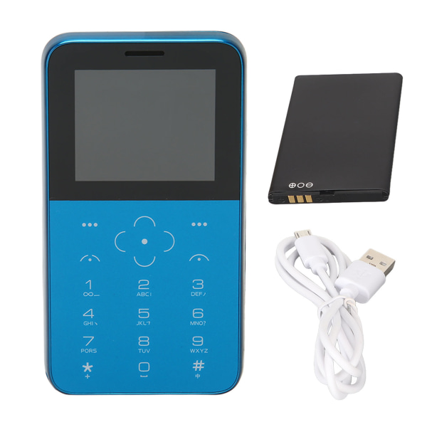 Mobiltelefon för gammal 1,8-tums skärm Enkel telefon Dubbla SIM-kort 2G Mobiltelefon 1400mAh Mobiltelefon Blå