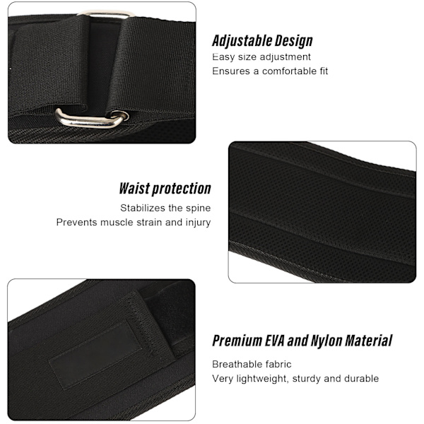 Fitness Lumbar Support Belt Justerbar Andningsbar Midjeskydd Viktlyftning Knäböj Ryggstöd för Män Kvinnor