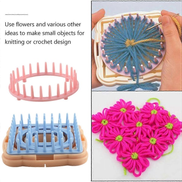 Blomsterstickmaskin Kit DIY Blomstermaskin Vävstol Verktygsset Fyrkantig Blomstertillverkare med Nål