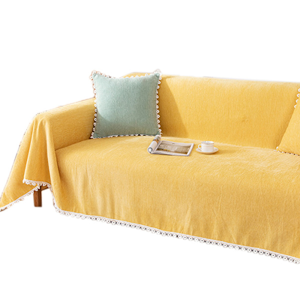 Sofaovertræk Chenille Nylon Multifunktion Vaskbar Maskinvaskbar Sofaovertræk til alle årstider gul 180x300cm/1.97x3.28yd