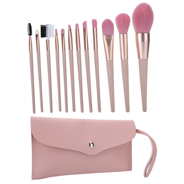 12-delt makeupbørste sæt blush pudder foundation concealer børster med opbevaringspose