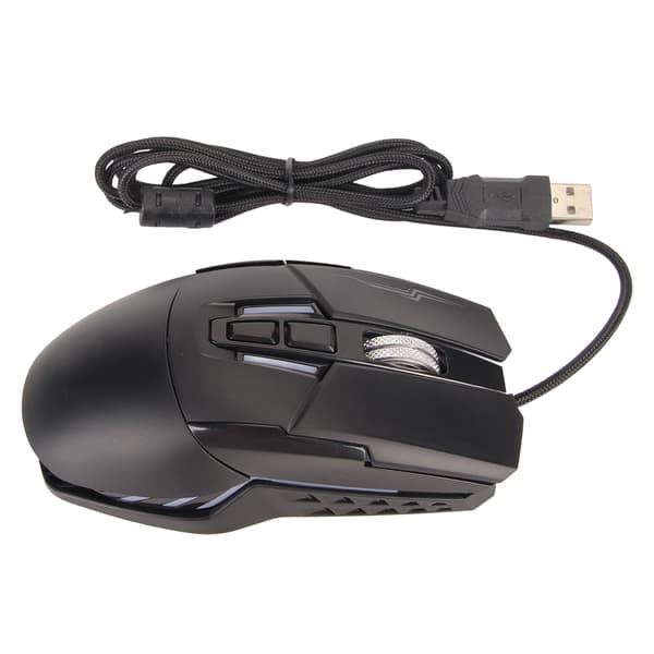 Sportsvognsformet kablet gamingmus USB optisk computermus LED-lys 4 justerbare DPI op til 3200 computermus sort