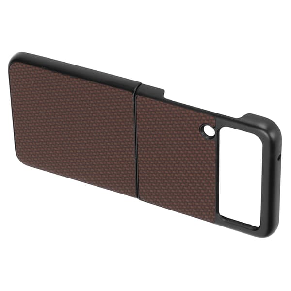 Kolfibermönster Vikbart Skal Mobilskal för Samsung Galaxy Z Flip 3 Skyddsfodral Brun