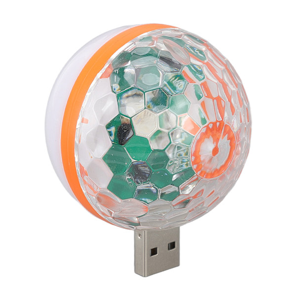 USB Mini Fargerik Ball Lys 2 Lysmoduser DC 5V Stemmestyring RGB Scenelys for Bursdagsfest Dansefest